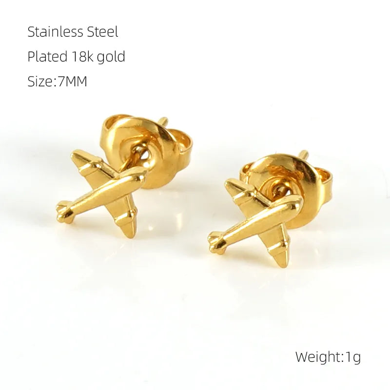 Fly Away 18K Gold Plated Stainless Steel Earring