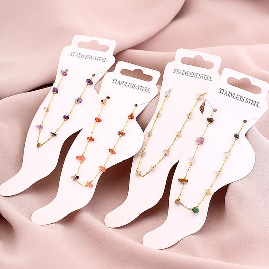 Modern Style Geometric 304 Stainless Steel 18K Gold Plated Plating Anklet