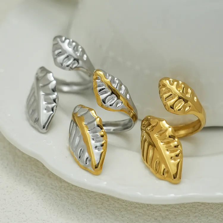 Leafy 18K Gold Plated Stainless Steel Ring