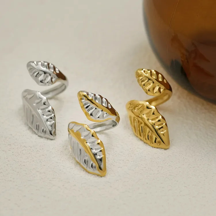Leafy 18K Gold Plated Stainless Steel Ring