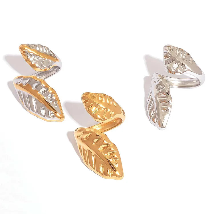 Leafy 18K Gold Plated Stainless Steel Ring