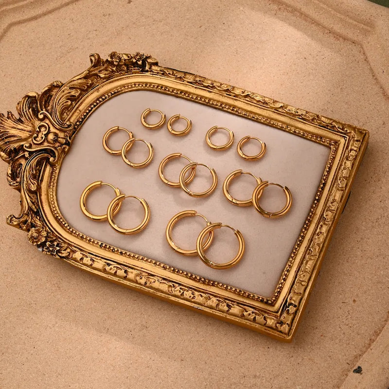 25mm O-Shape 304 Stainless Steel Earrings
