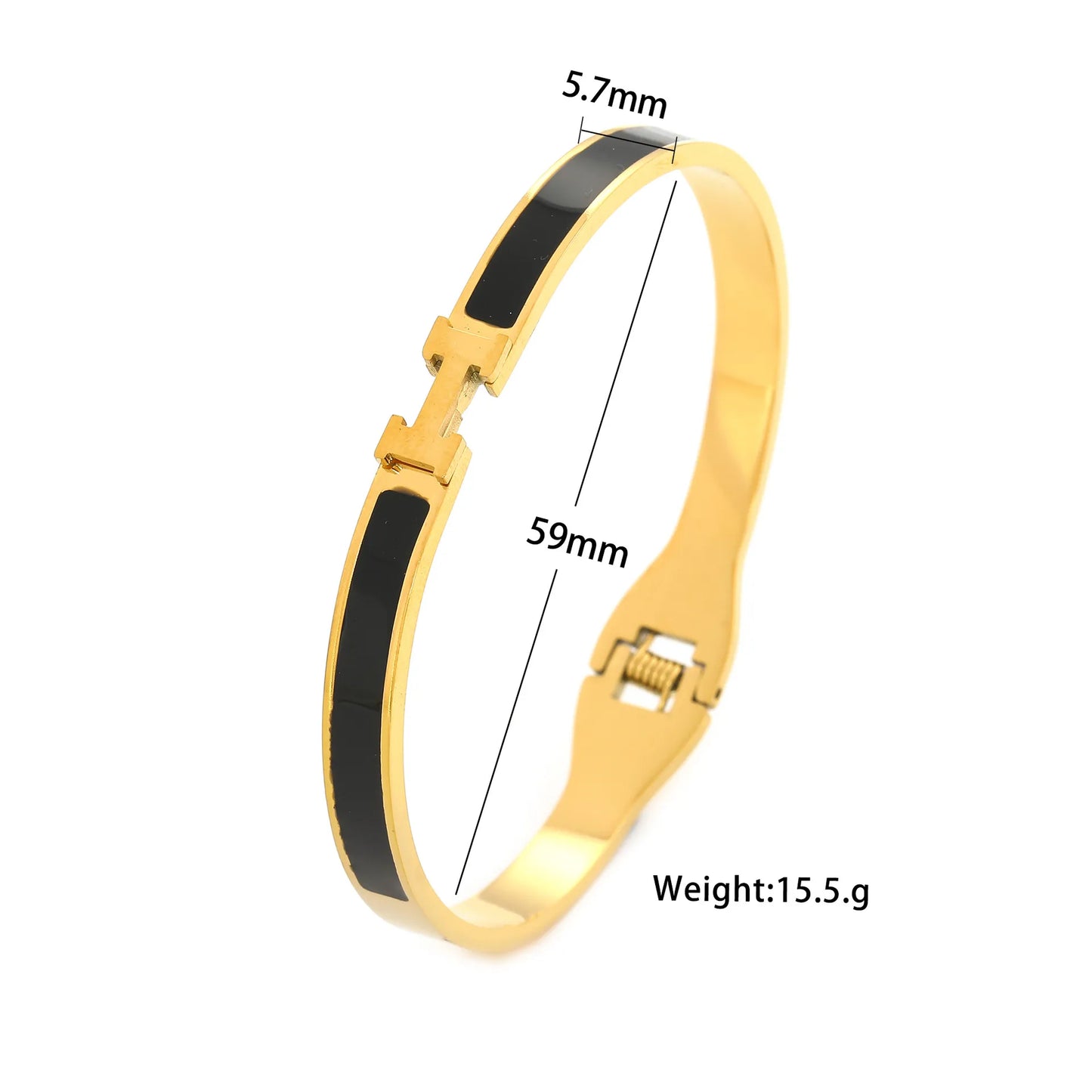 Geometric 304 Stainless Steel 18K Gold Plated Bangle