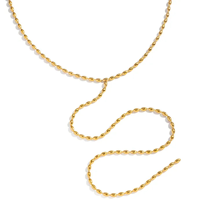 Minimalist Basic Tassel Necklace 201 Stainless Steel 18K Gold Plated Necklace