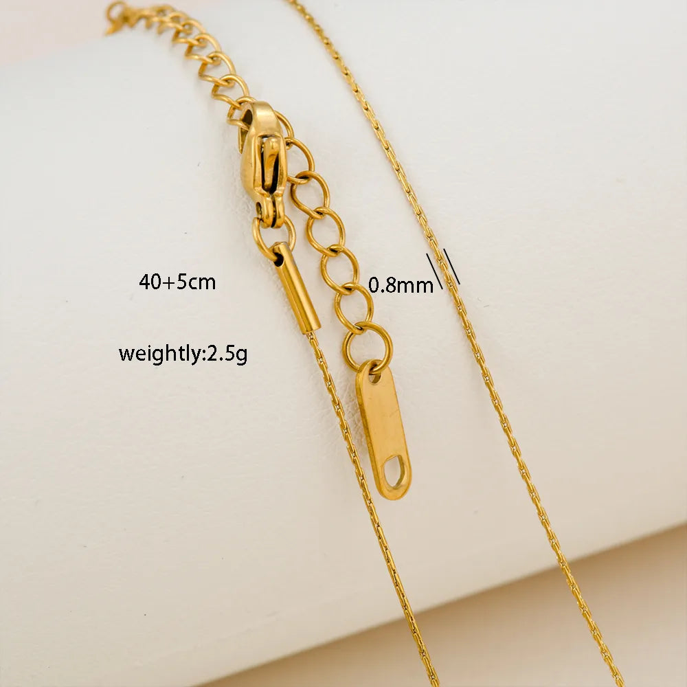 Stringed 304 Stainless Steel 18K Gold Plated Necklace