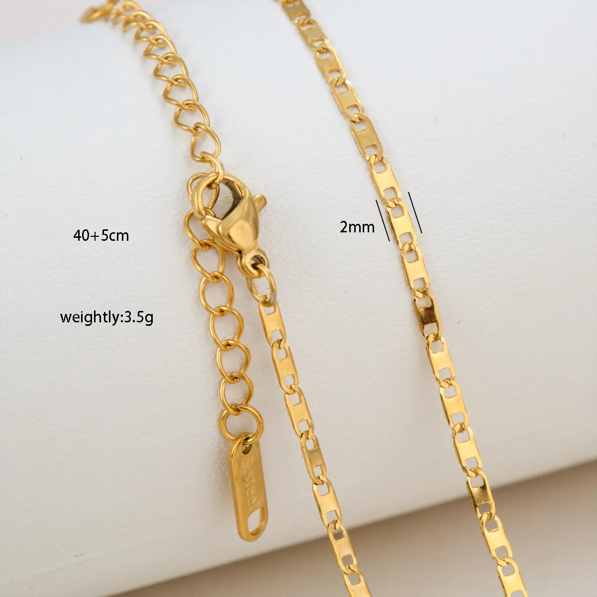 Basic Curb 304 Stainless Steel 18K Gold Plated Necklace