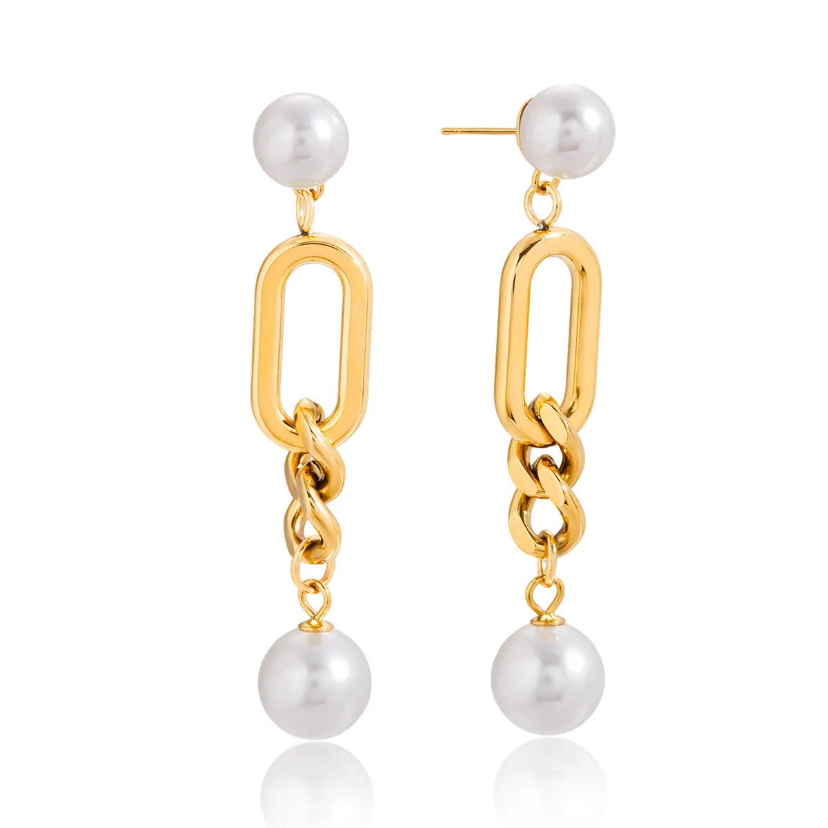 Pearl Earring Suitable 18K Gold Stainless Steel Earring