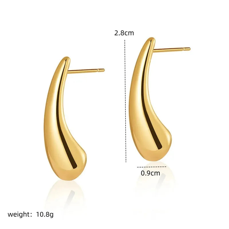 Drop Classic 18K Gold Plated 304 Stainless Steel Ear Stud
