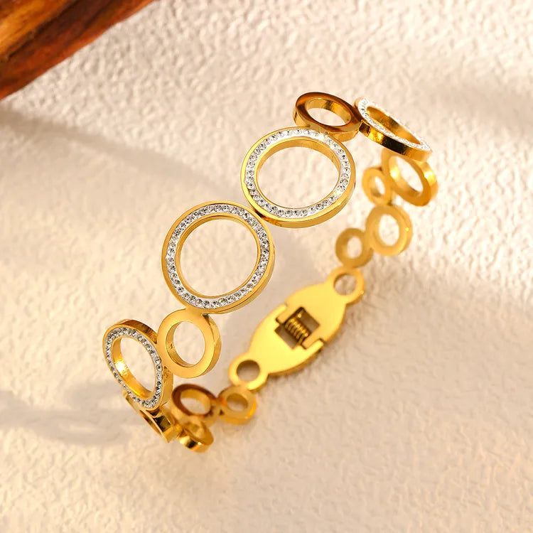 Circular Dilemma 18K Gold Plated 304 Stainless Steel Bangle