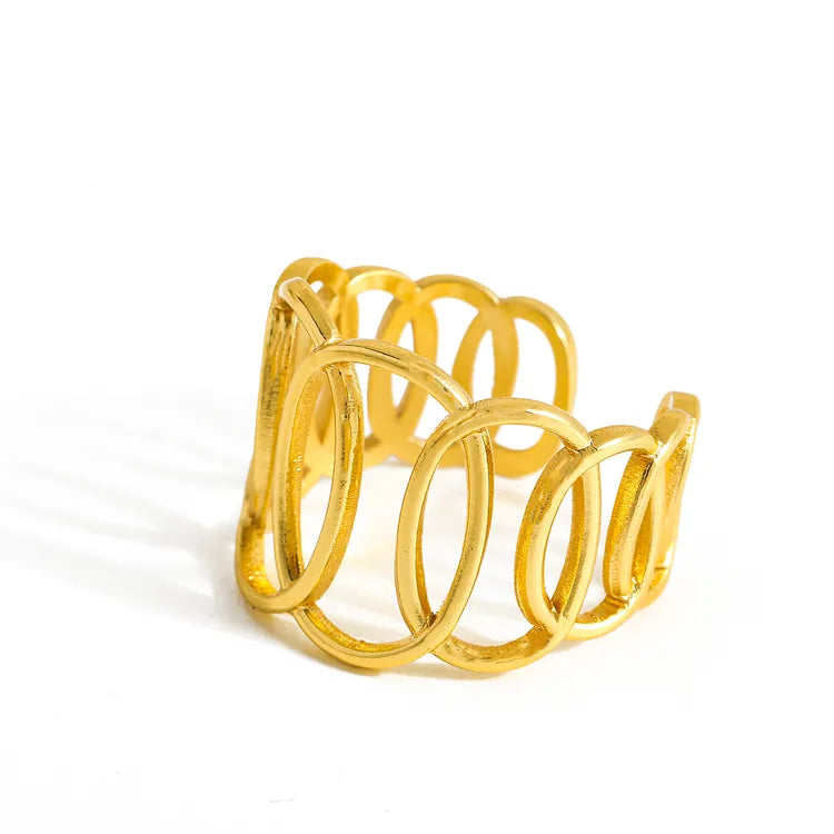 Luxury Ring Irregular 18K Gold Plated 304 Stainless Steel Ring