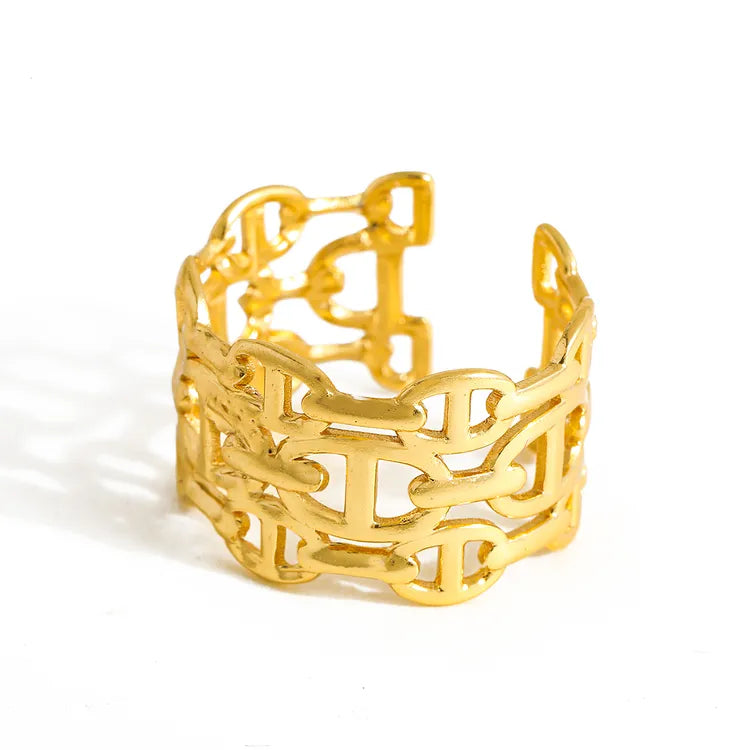 Luxury Ring Irregular 18K Gold Plated 304 Stainless Steel Ring