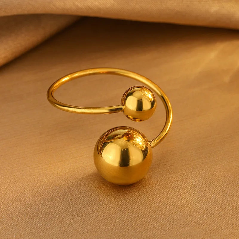 Flower Petal 18K Gold Plated 201 Stainless Steel Earrings Necklace Jewelry Set