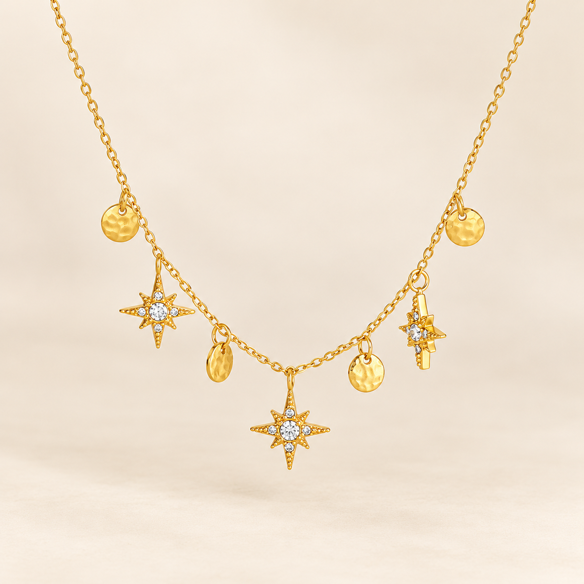 Star 18K Gold Plated 304 Stainless Steel Necklace