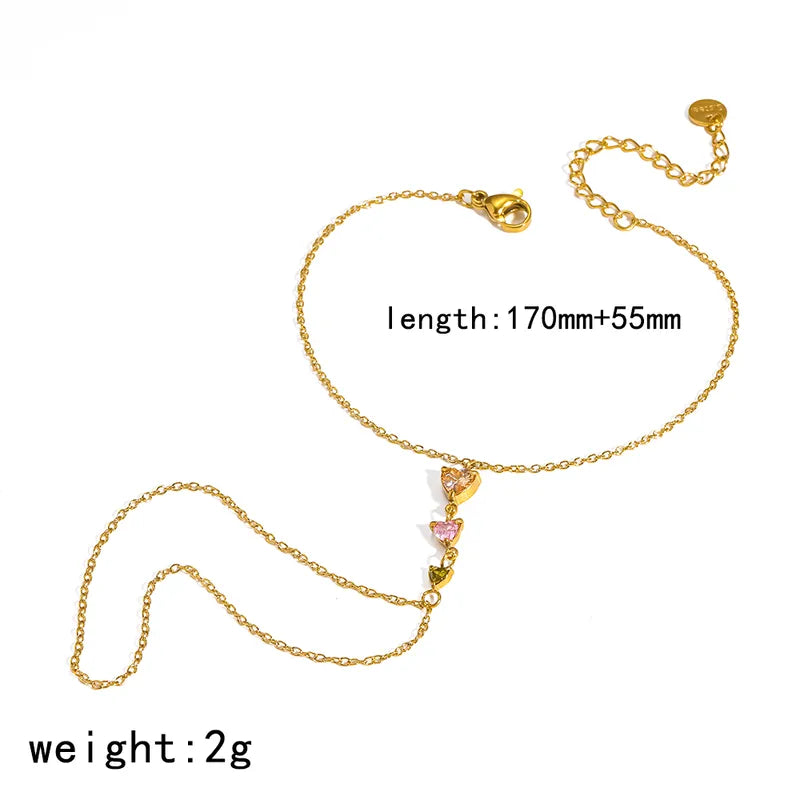 Pentagram 304 Stainless Steel 18K Gold Plated Finger Chain