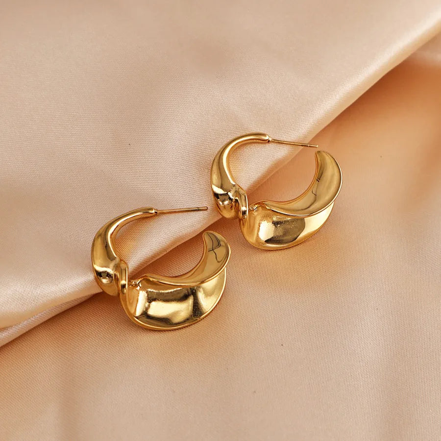 Twisted Lady 304 Stainless Steel 18K Gold Plated Butterfly Backs Earring
