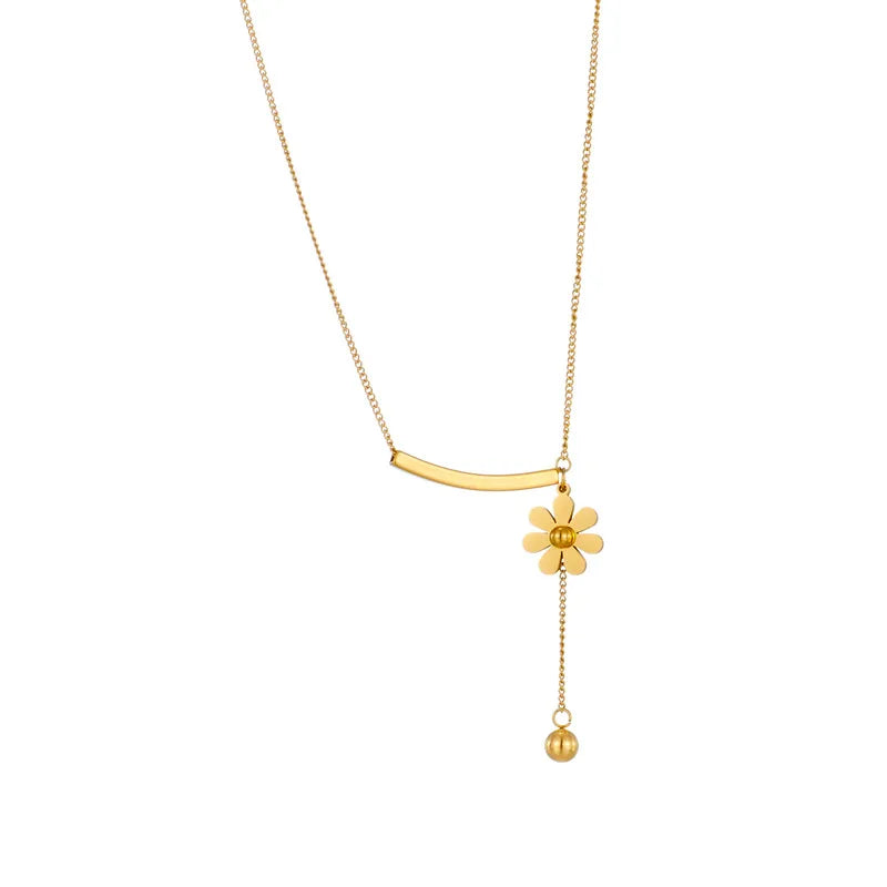 Sun Flower 18K Gold Plated 304 Stainless Steel Necklace