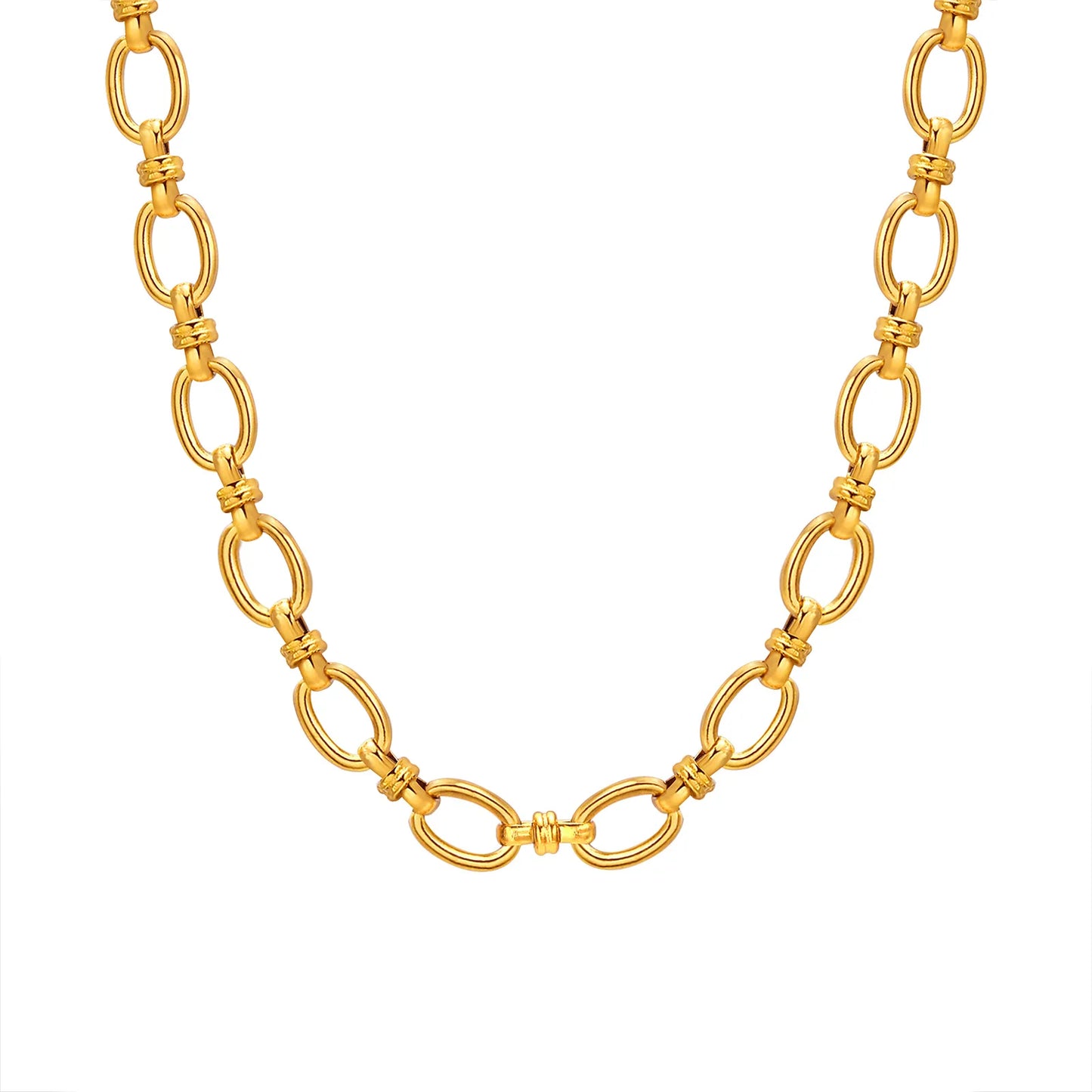 IG Style Simple 201 Stainless Steel 18K Gold Plated Necklace