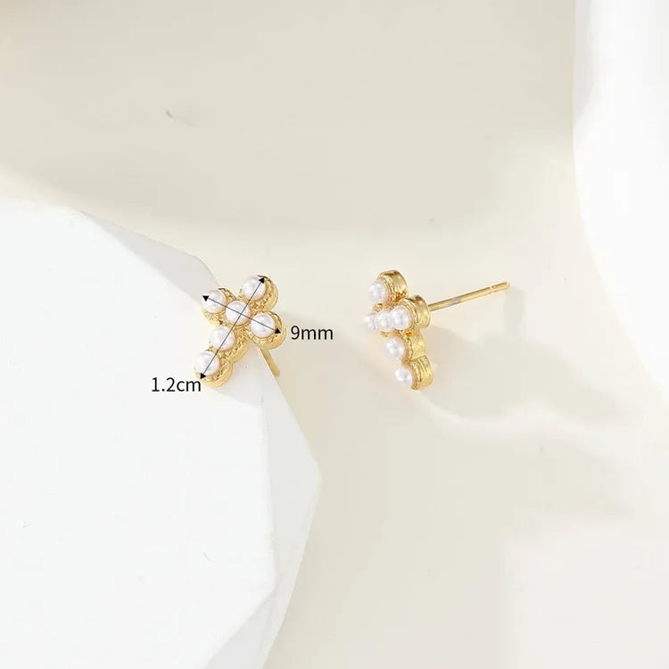 Pearl 18K Gold Plated 304 Stainless Steel Stud
