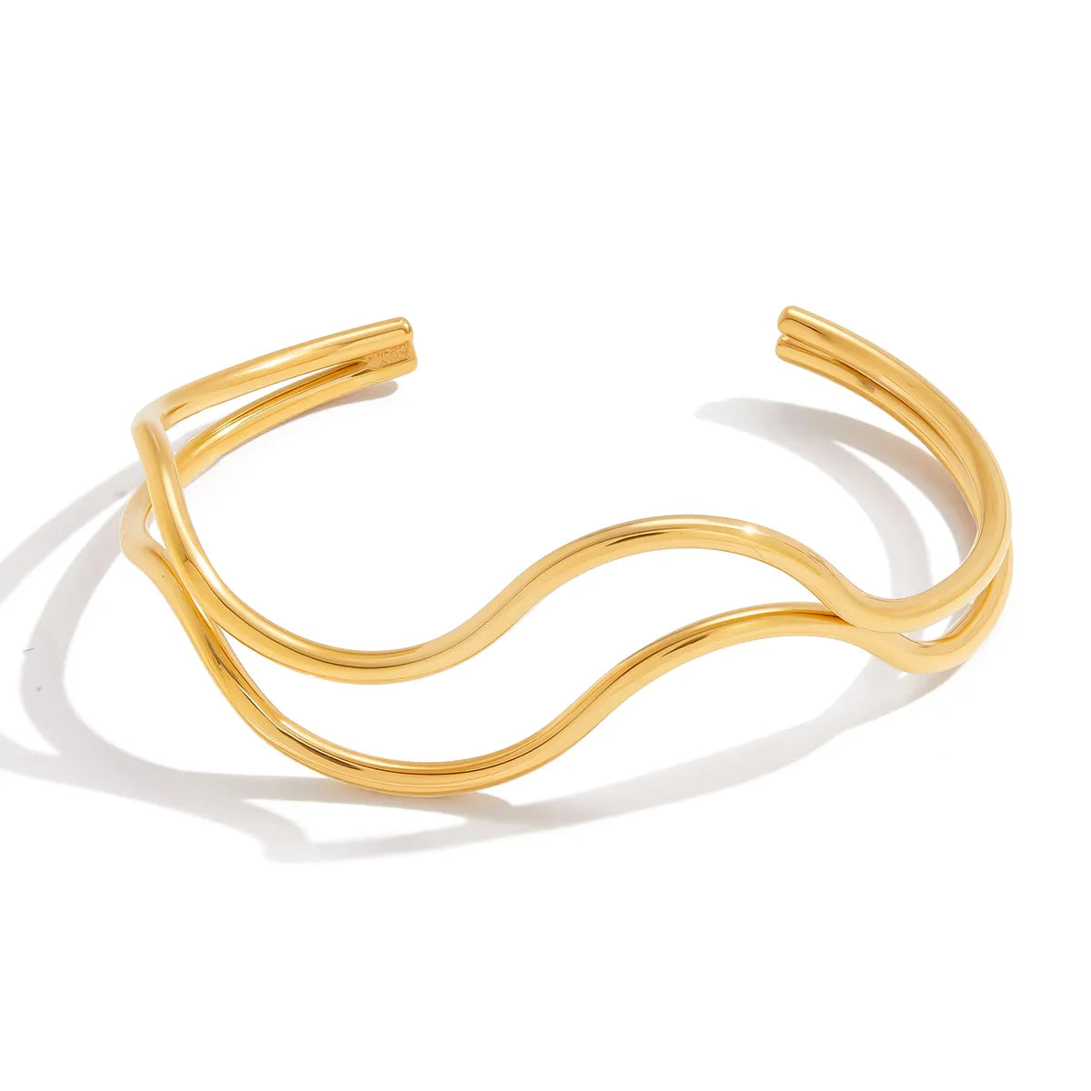 Wave Line 18K Gold Plated 304 Stainless Steel Bracelet