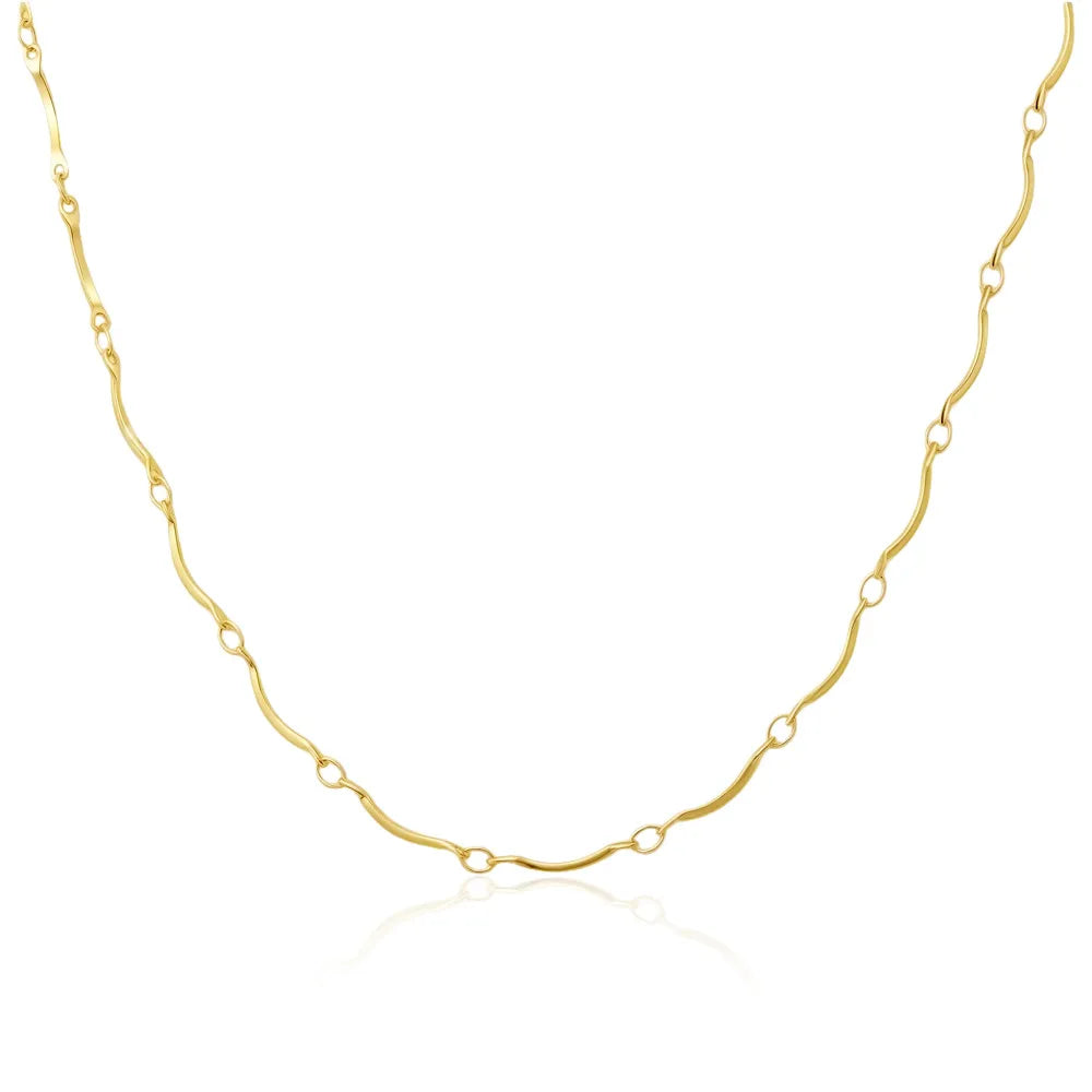 Clipped Oval Link 18K Gold Plated 304 Stainless Steel Necklace
