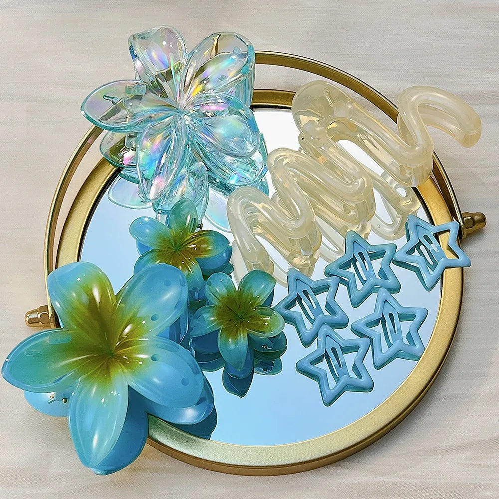 Hair Clip Flower 10-piece Set Egg Flower Clip Full Head Shark Clip