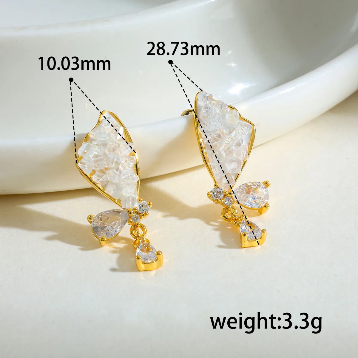 Cute Water Drop 304 Stainless Steel Copper 18K Gold Plated Earring