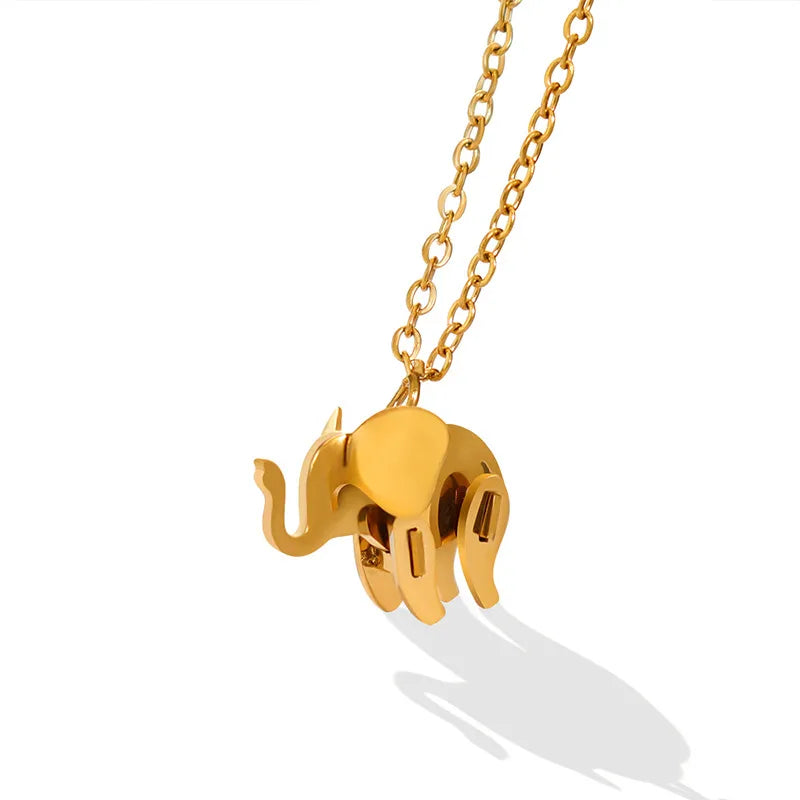 Elephant Luck 18K Gold Plated 304 Stainless Steel Necklace