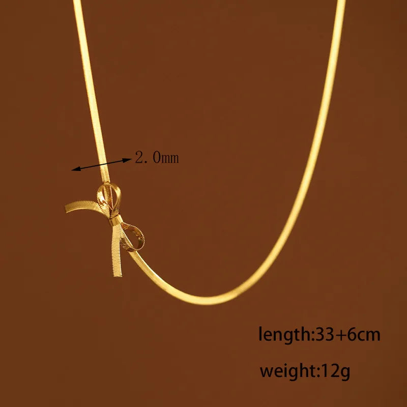 Bow Tie 18K Gold Plated 304 Stainless Steel Necklace