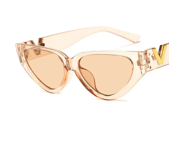 Brown UV400 Protection Resin Cat Eye Full Frame Women's Sunglasses