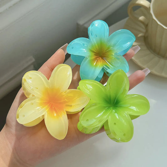 Tri Color Flowered Hair Clasp