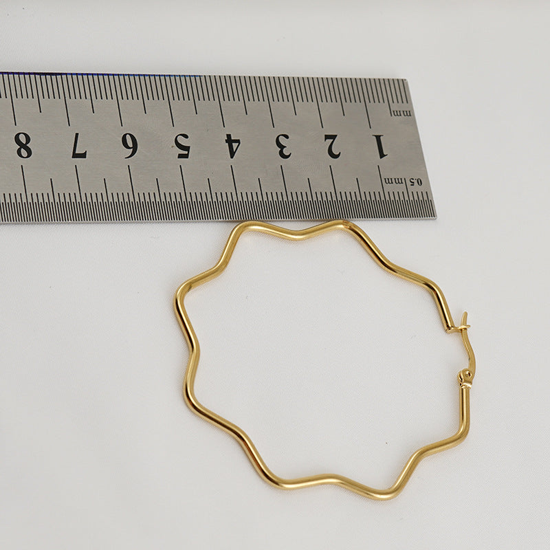 Waves 304 Stainless Steel 18K Gold Plated Earrings