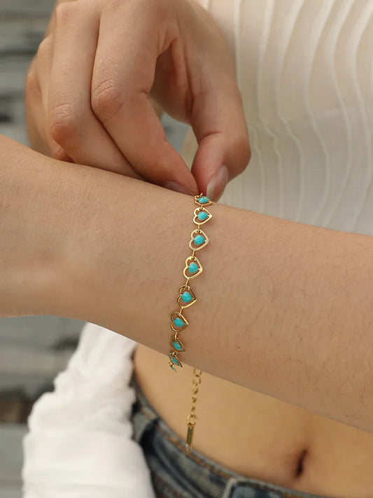 Real Hearts 201 Stainless Steel 18K Gold Plated Bracelet