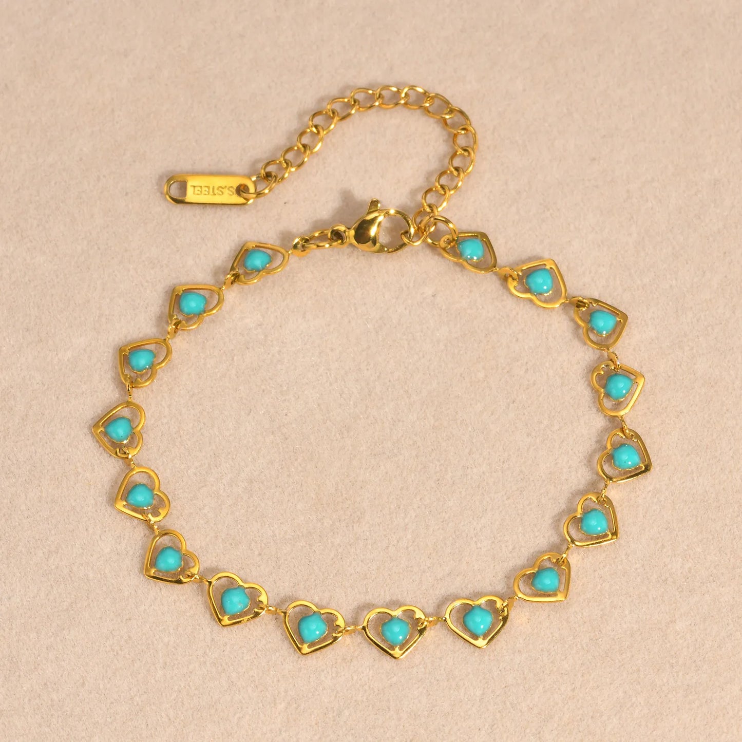 Real Hearts 201 Stainless Steel 18K Gold Plated Bracelet