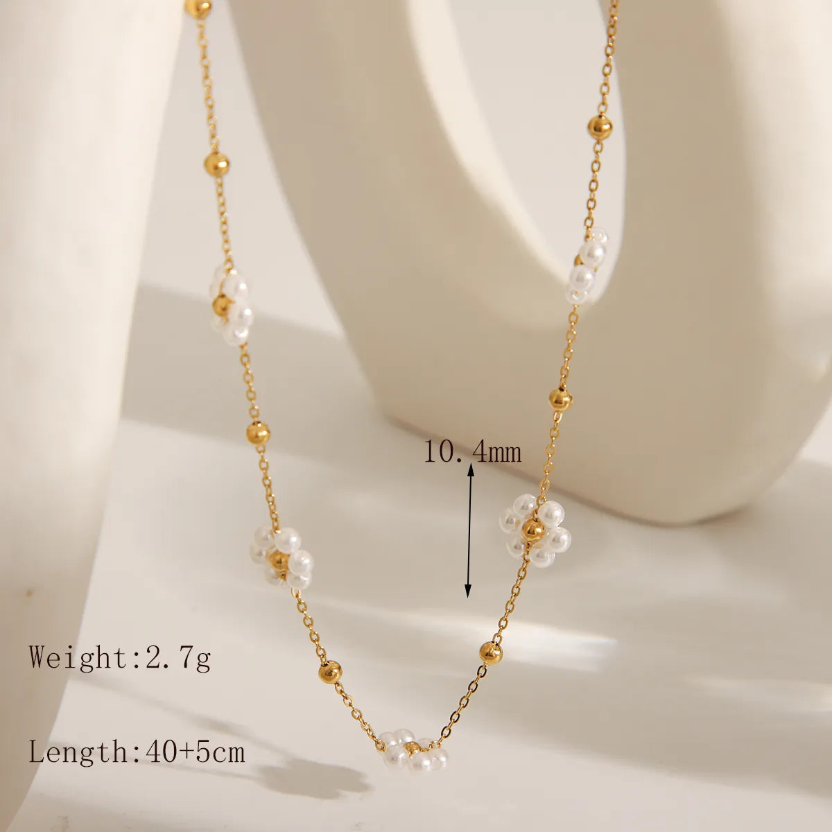 Flower 304 Stainless Steel 18K Gold Plated Necklace