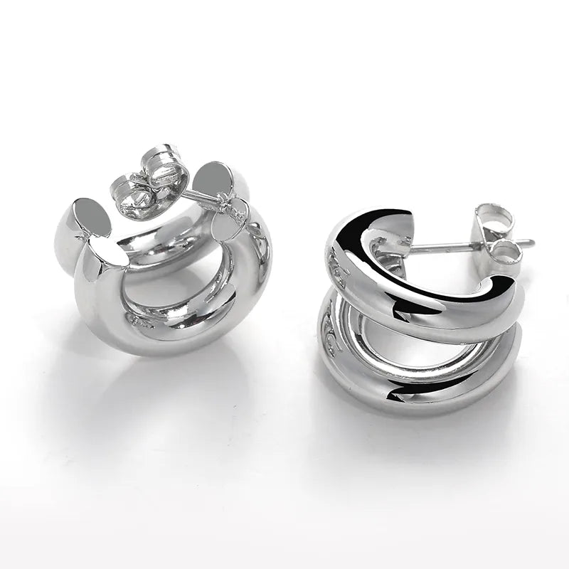 Solid ColorStainless Steel Double Stranded Ear Stud