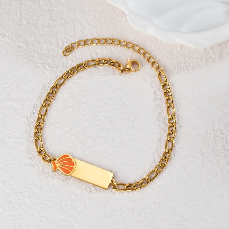 Flower 304 Stainless Steel 18K Gold Plated NK Chain Bracelet