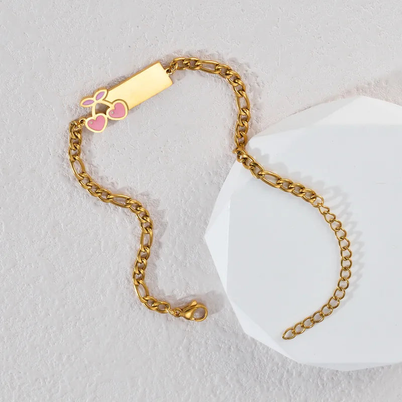 Flower 304 Stainless Steel 18K Gold Plated NK Chain Bracelet