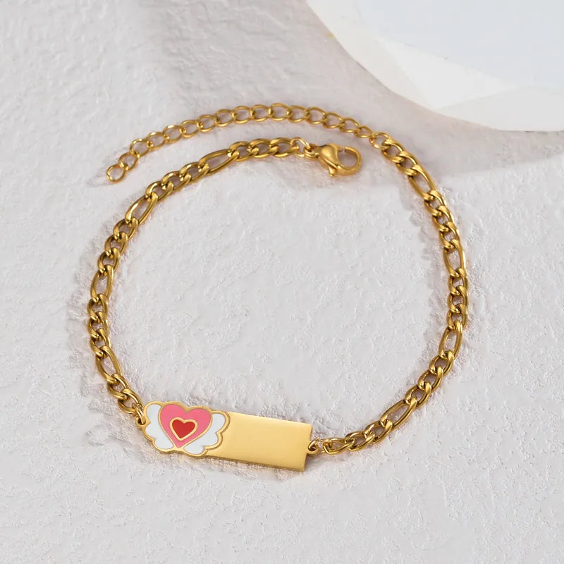 Flower 304 Stainless Steel 18K Gold Plated NK Chain Bracelet