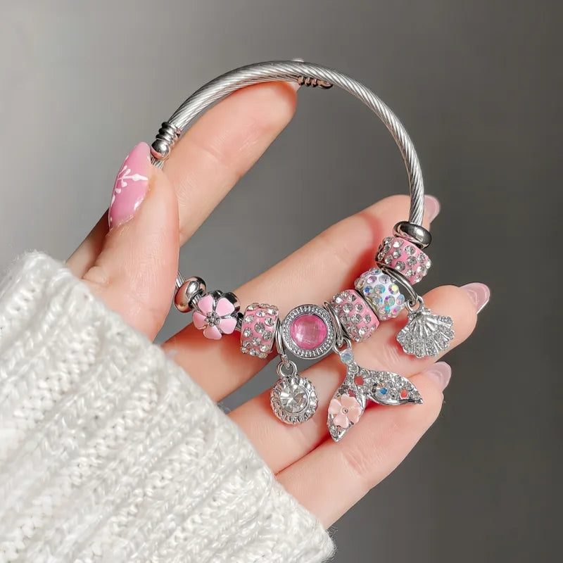 Mermaid Tails 304 Stainless Steel Charm Bracelet