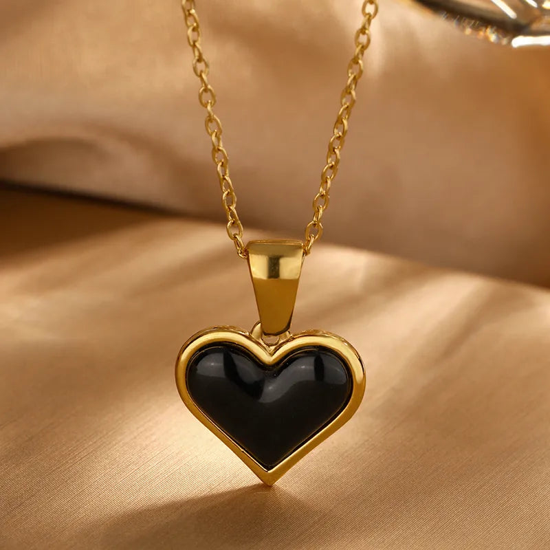 Princess Simple Style Classic Style Heart Shape 304 Stainless Steel 18K Gold Plated Pendant Necklace