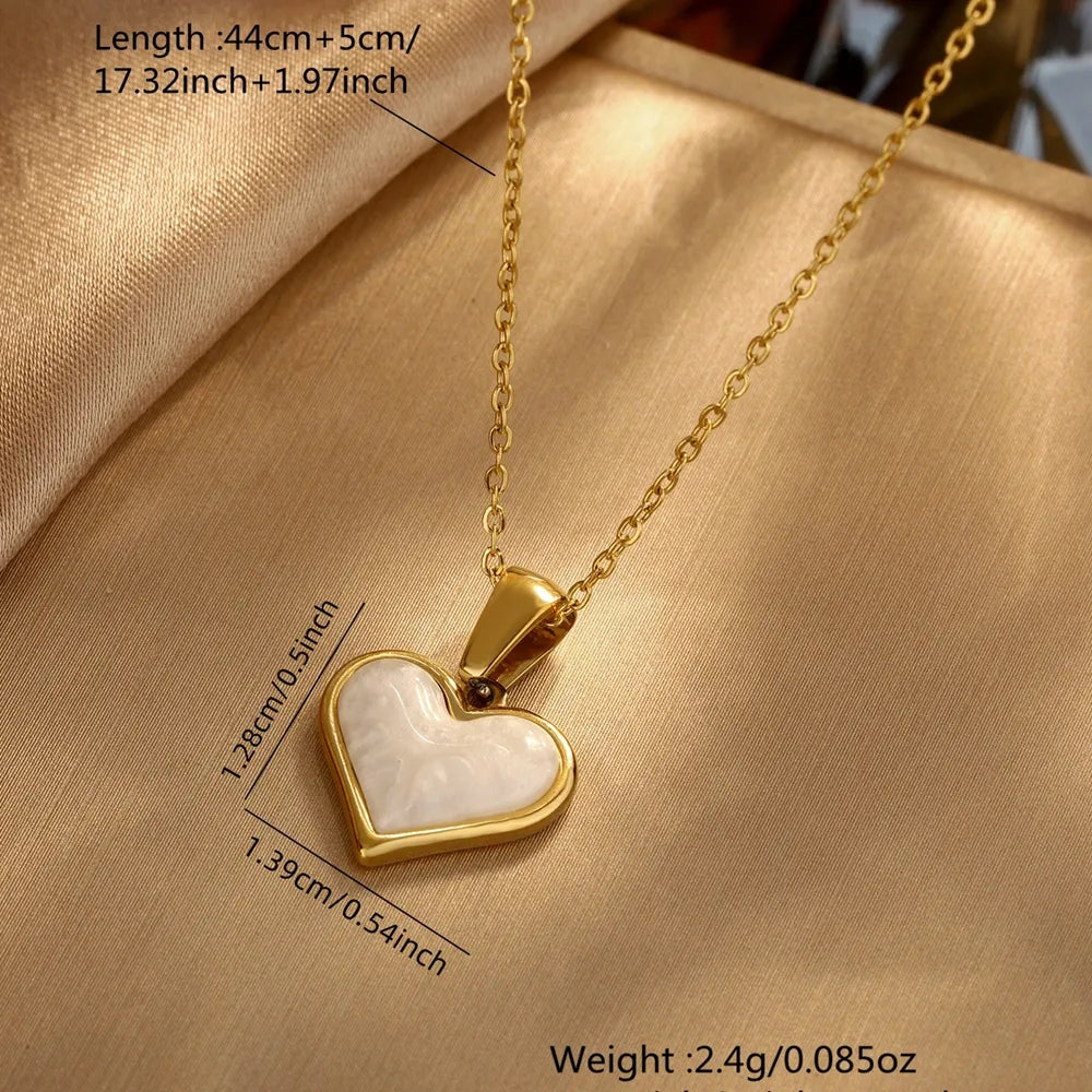 Princess Simple Style Classic Style Heart Shape 304 Stainless Steel 18K Gold Plated Pendant Necklace