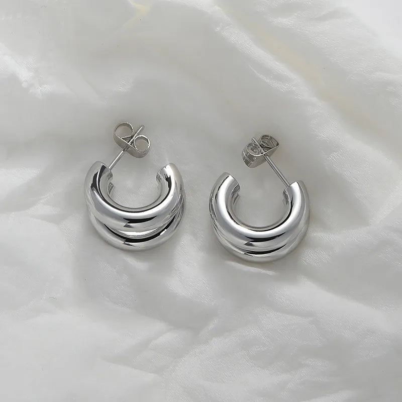Solid ColorStainless Steel Double Stranded Ear Stud