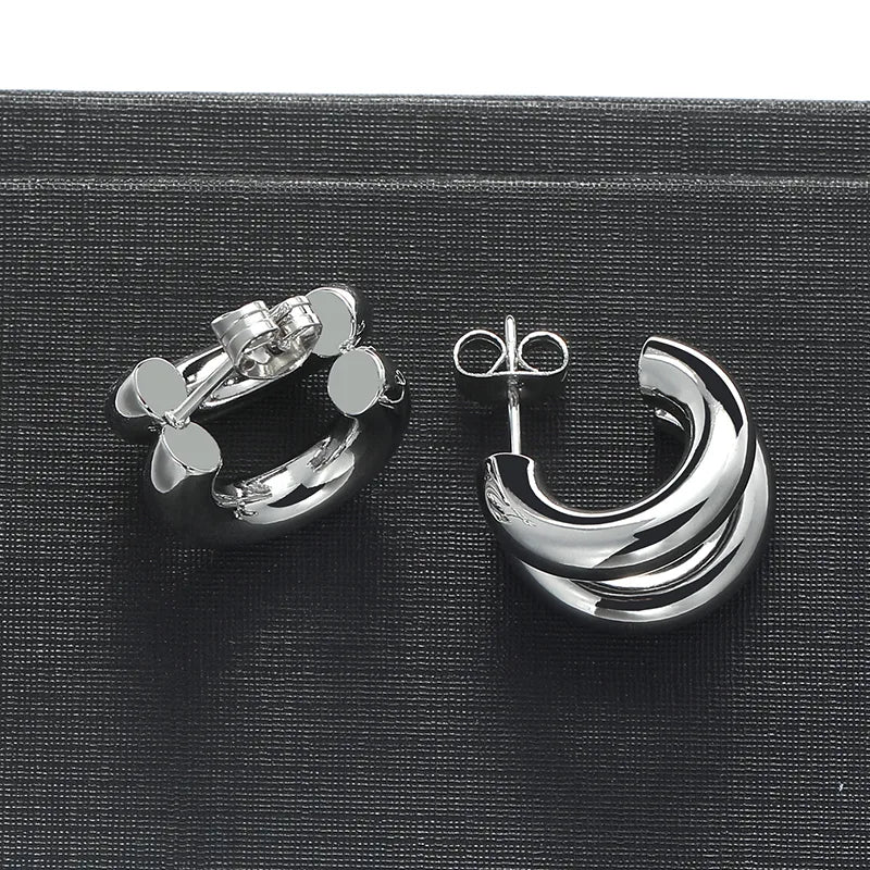 Solid ColorStainless Steel Double Stranded Ear Stud