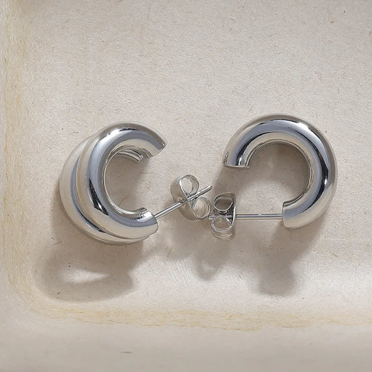 Solid ColorStainless Steel Double Stranded Ear Stud