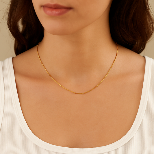 Beaded Casual 304 Stainless Steel Plated Stainless Steel Necklace