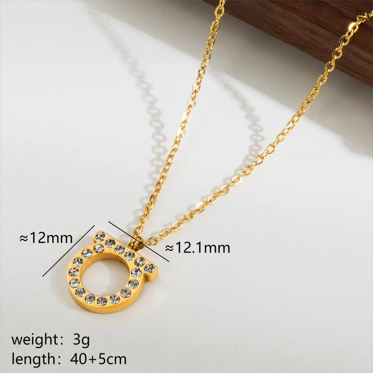 Style Classic Style Letter 304 Stainless Steel Zircon 18K Gold Plated Necklace