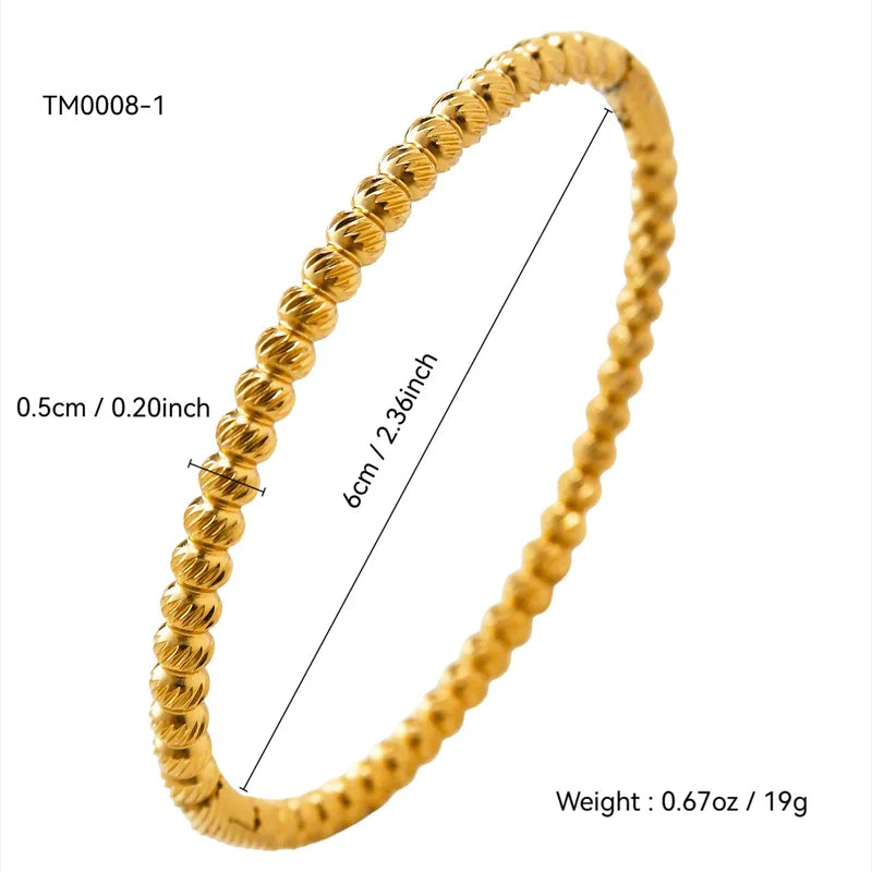 Pretty Detailed 18K Gold Plated 304 Stainless Steel Bracelet Set