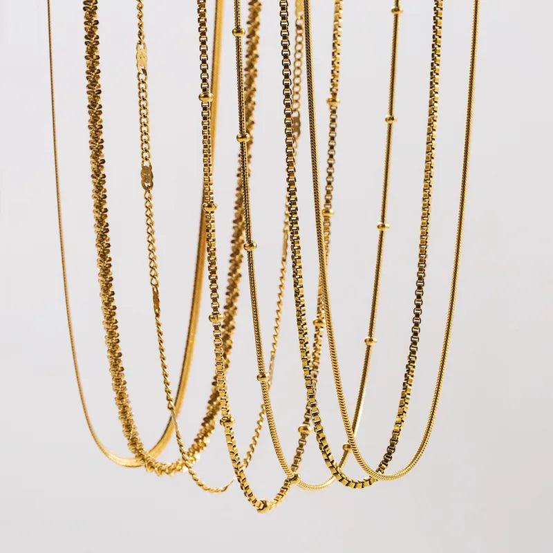 Simple Style Solid Color 304 Stainless Steel Plating Stainless Steel Necklace