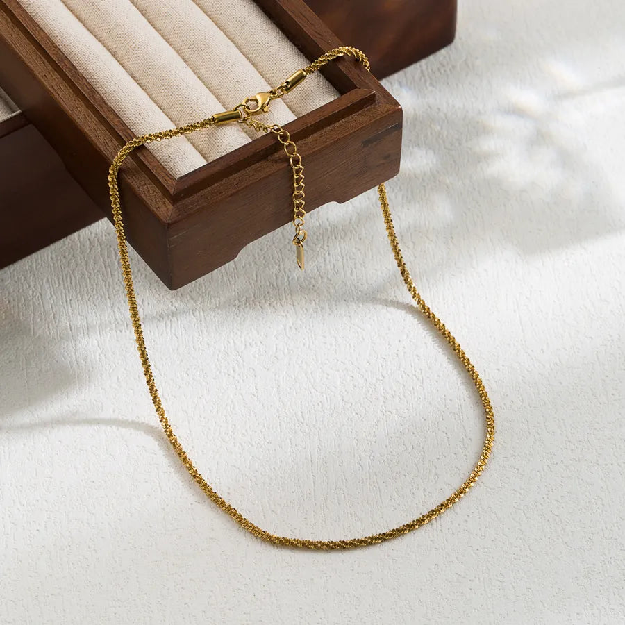 Simple Style Solid Color 304 Stainless Steel Plating Stainless Steel Necklace