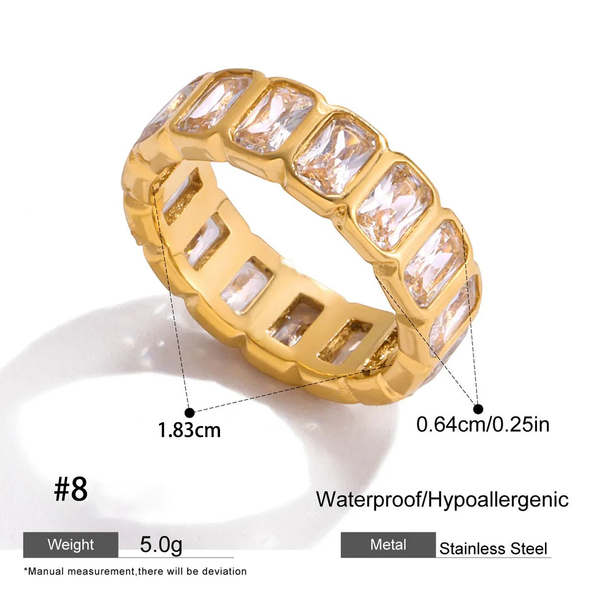 Objective Shapes 18K Gold Plated 304 Stainless Steel Steel Rings